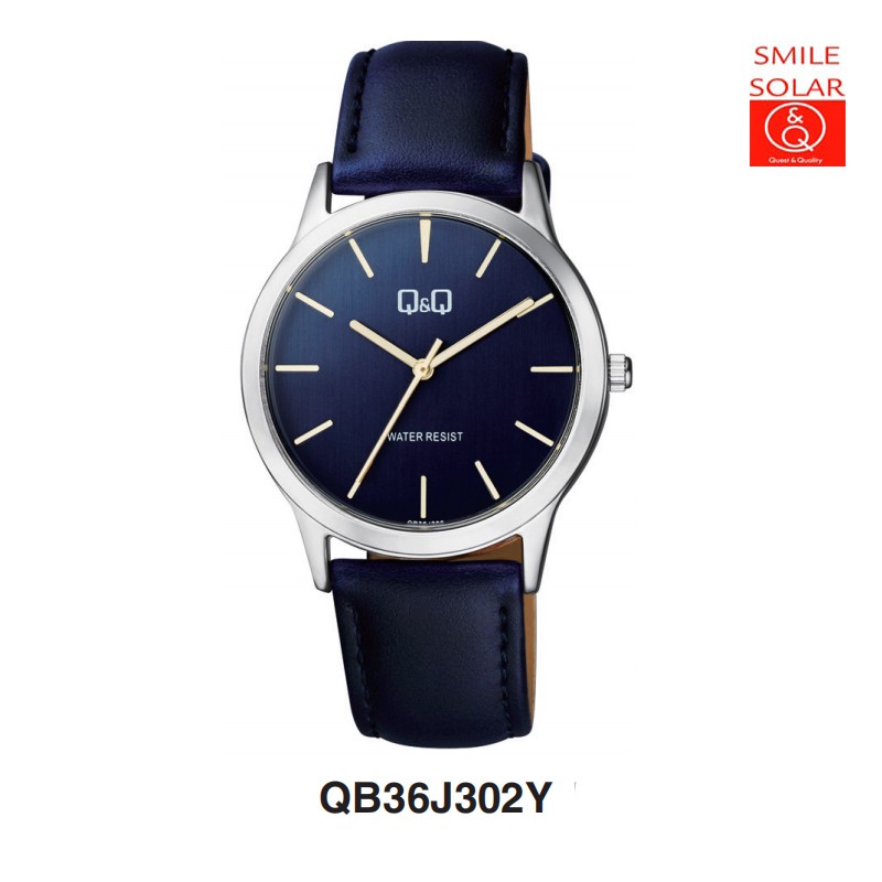 Jam Tangan Pria Stylist Casual Kulit Leather Analog Original Q&amp;Q QnQ QQ QB36 QB36J Series