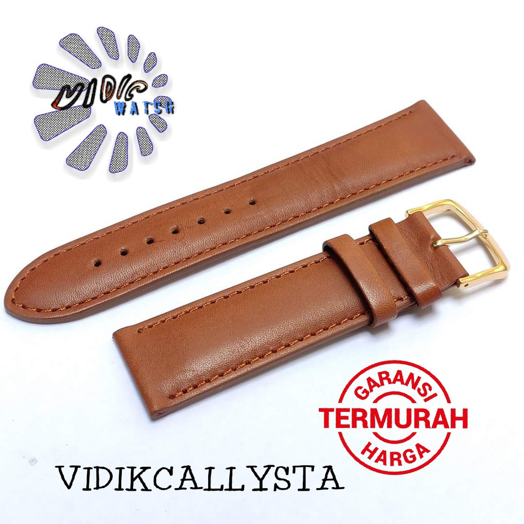 Tali Kulit Jam Tangan Asli GT 20mm 22mm 24mm Tipis Leather Strap Watch 20 22 24