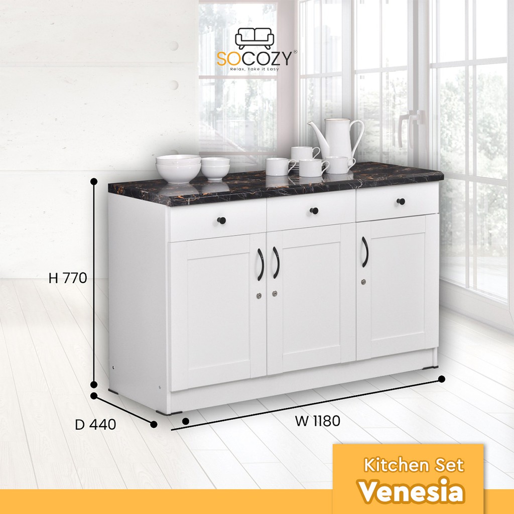 Socozy - Venesia Kitchen set kitchen cabinet kayu olahan berkualitas murah ekonomis