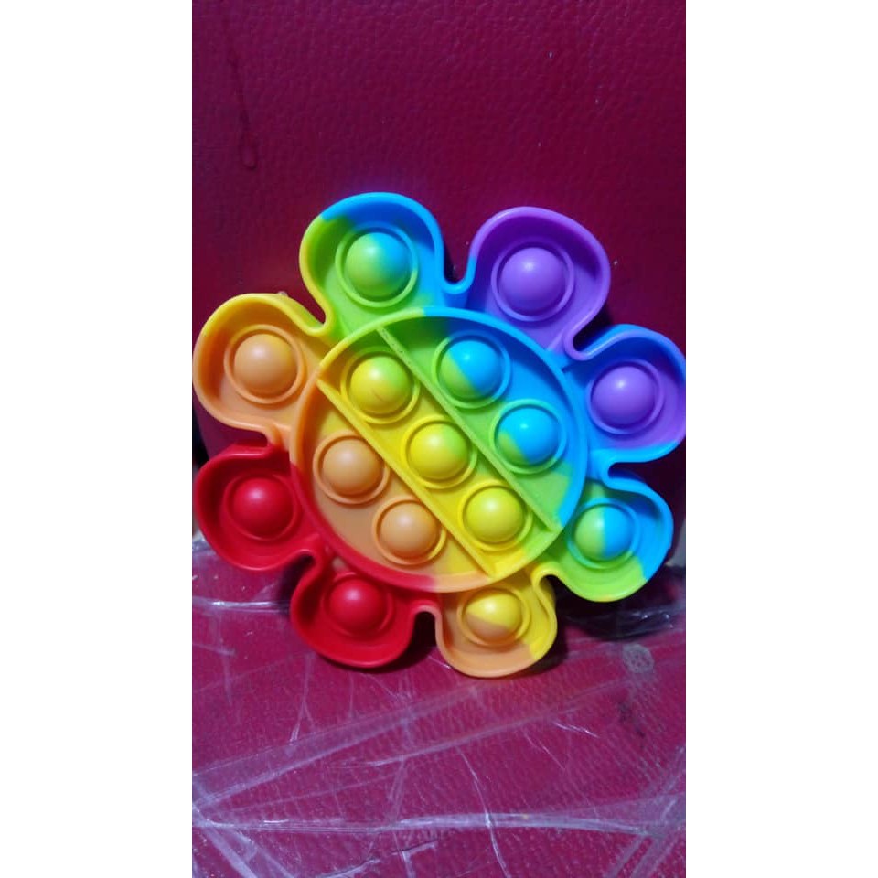 Pop it rainbow dan polos bonus kelereng-bunga rainbow