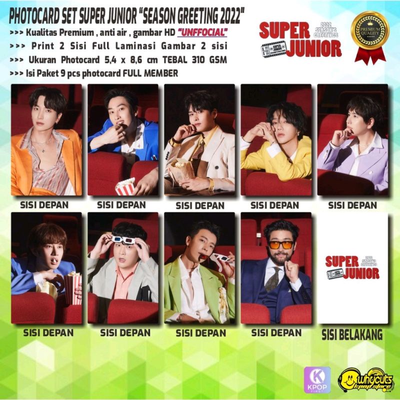 PHOTOCARD SET KPOP PREMIUM SUPER JUNIOR // SEASON GREETING // SMCU