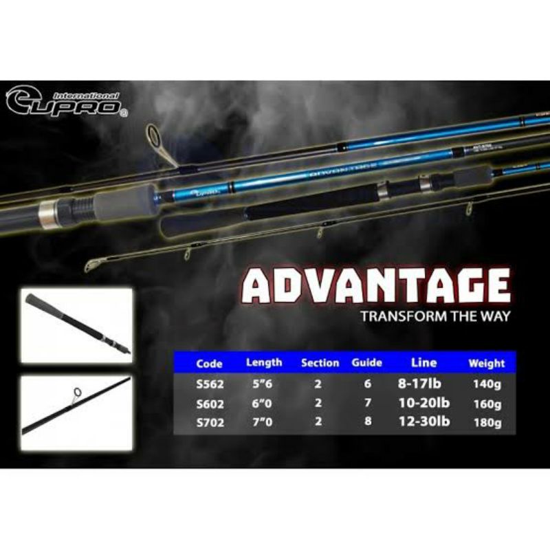 Joran pancing spinning - Eupro Advantage AVTS702 rod (12-30LB)