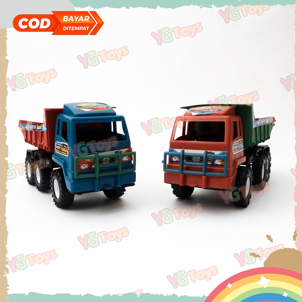 YGtoys Mainan Mobil Mobilan Truk Pasir Besar Dump Truck Konstruksi Dorong Anak Laki Laki Dengan Sekop Edukasi