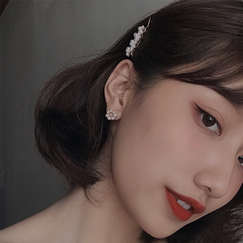 Anting Tusuk Silver S925 Desain Bintang Hias Mutiara Gaya Jepang Korea