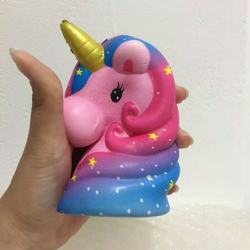 Mainan Squishy Import Kepala Unicorn Galaxy Cute