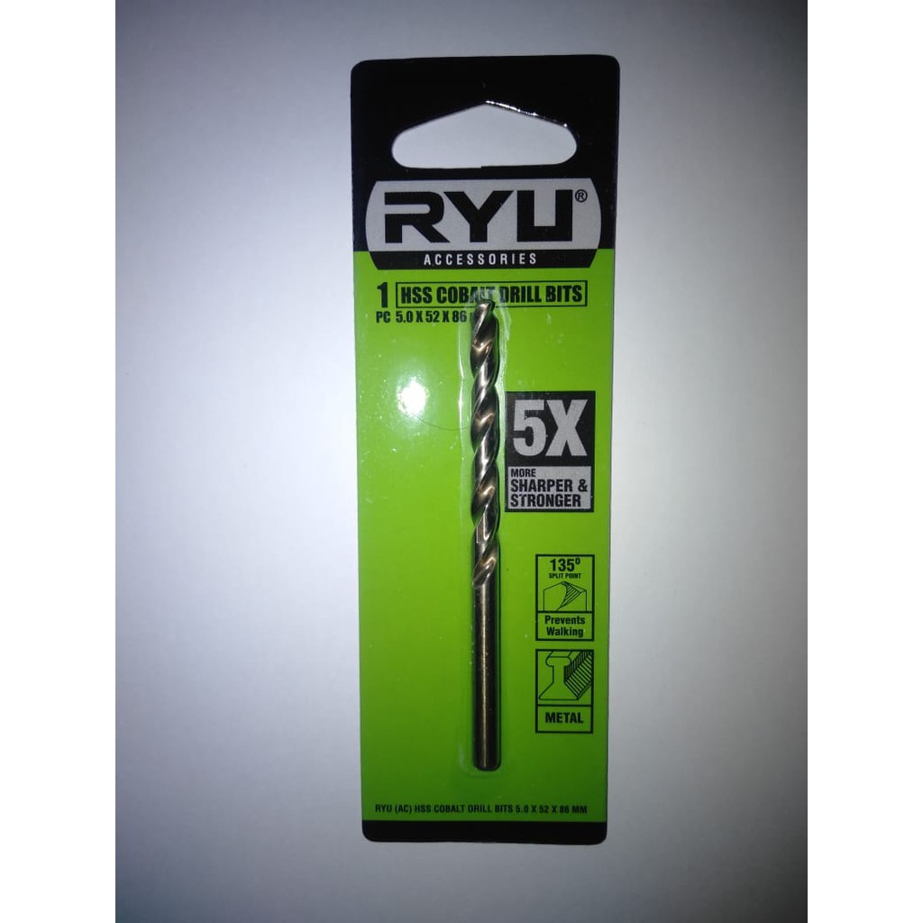 Mata bor stainless besi kayu 5mm RYU drill bits HSS COBALT kuat tajam tahan lama