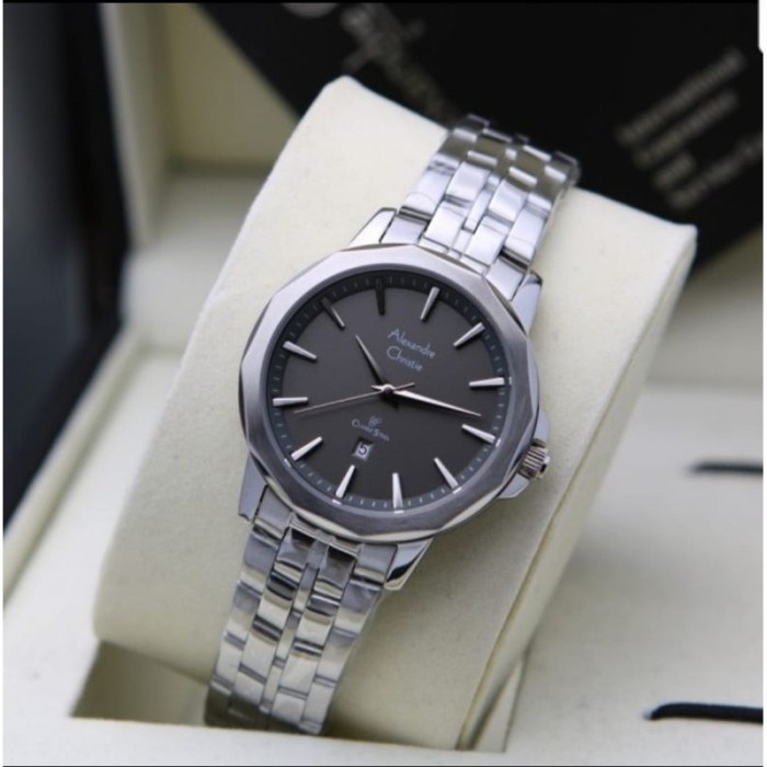Jam tangan wanita Alexandre Christie AC 8647 AC8647 silver grey Original