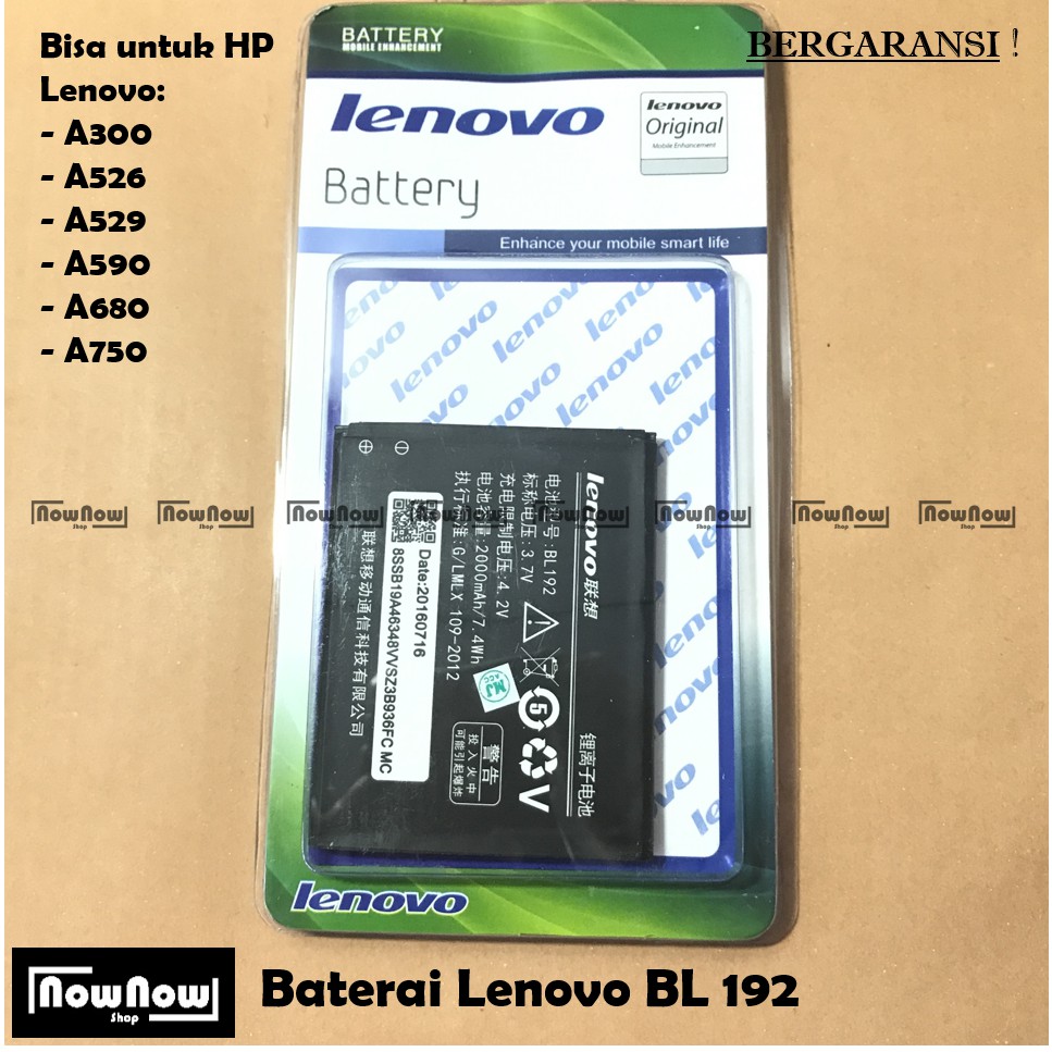 Baterai Lenovo A300 - A526 - A529 - A590 - A680 - A750 BL192 Original Batre Battery