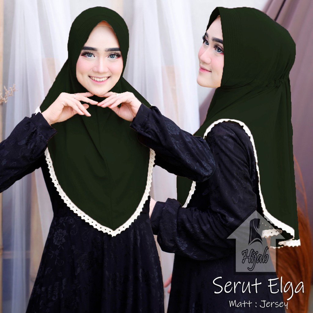 JILBAB INSTAN JERSEY TERBARU HIJAB BERGO SERUT ELGA KERUDUNG INSTAN BERGO TERMURAH RUMAH HIJA'B-Army