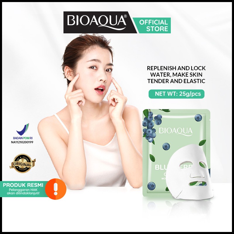 ✨ AKU MURAH ✨Bioaqua Blueberry Collagen Moisturizing Elastic Essence Mask 25gr / Masker Wajah SACHET