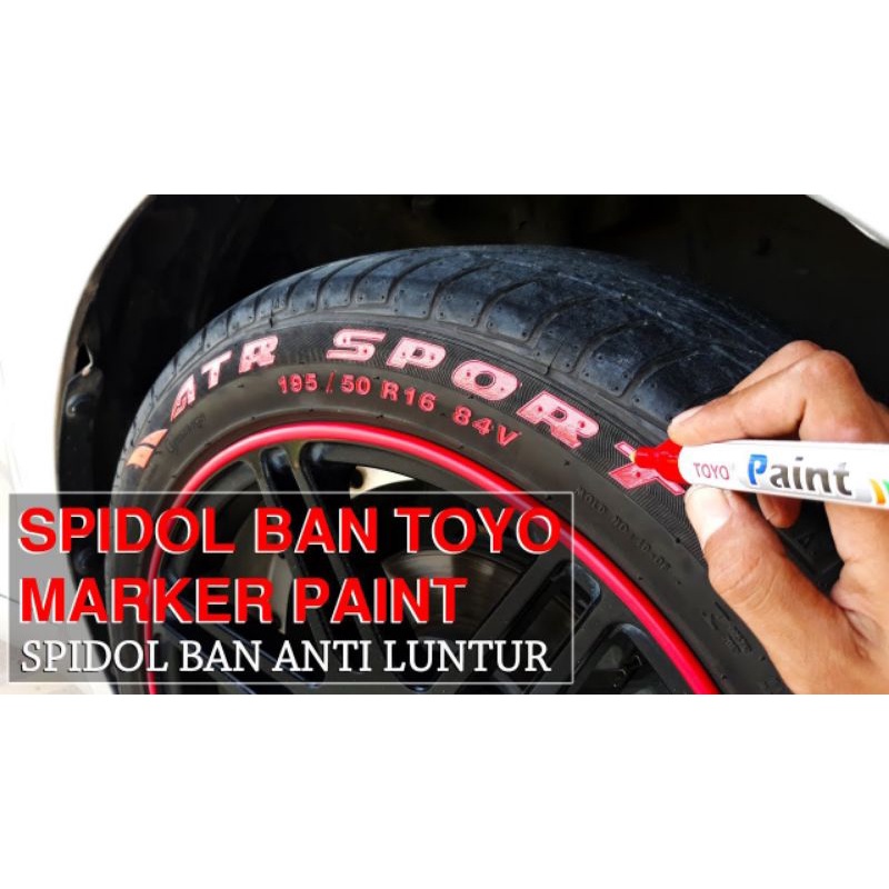 Toyo Paint Marker Pink Spidol Ban Warna Roda Mobil Motor Ori Karet Cat Pewarna Bentuk Pen Murah