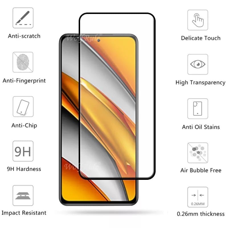 PROMO 3 IN1 Tempered Glass Layar 9D XIAOMI POCO F3 Screen Quard 9D Paket Lensa Camera Screen Full Lem