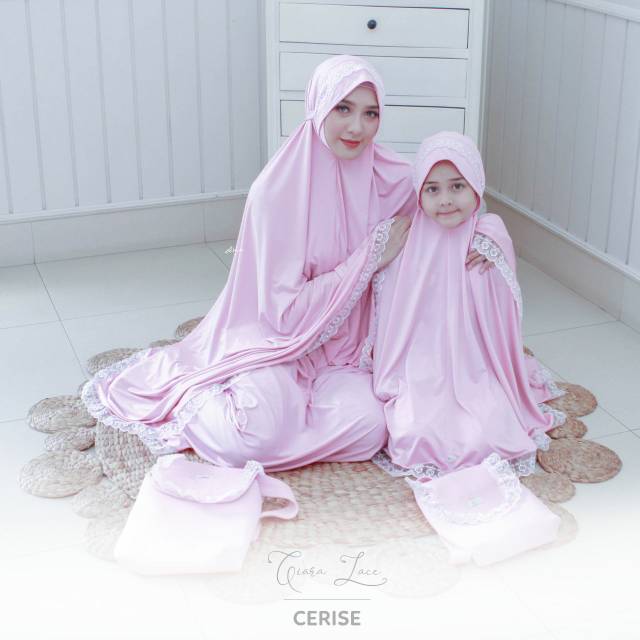 AAHVA MUKENA CIARA LACE / PRAYER SET / ALAT SHOLAT / MUKENA ANAK / MUKENA COUPLE