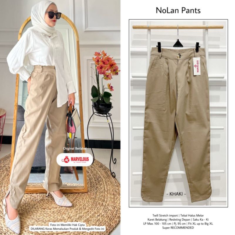 NOLAN PANTS BY MARVELOUS // CELANA BAGGY WANITA // Celana katun wanita strech