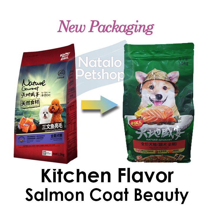 Kitchen Flavor Salmon 1.5KG Coat Beautifying Dog Food / Makanan Anjing / Bulu