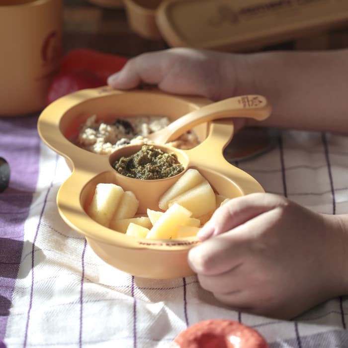 Mother's Mothers Corn Enjoy Fishing Twin Bowl Mangkok Makan Anak WHS