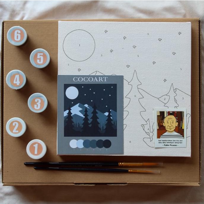 

Cocoart.id - Paint By Number Kit ( Night View ) I Kanvas 20 x 20 cm READY STOK