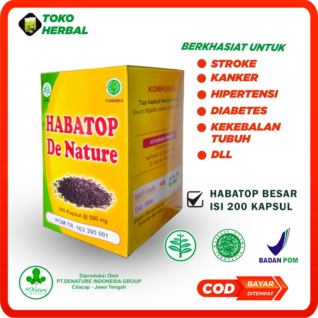 HABATOP BESAR  de nature Original Isi 200 Kapsul