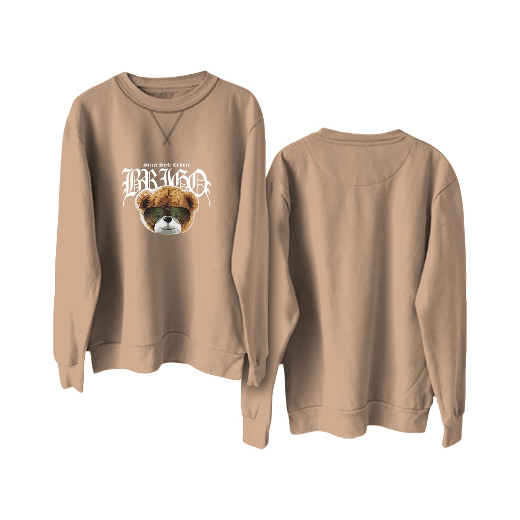 BRIGO Basic Sweatshirt Beruang Style Culture II Sweater Crewneck BRIGO Sablon DTF Fleece Cotton II SIZE M-XXL (Pria &amp; Wanita) Free stiker&amp;Gantungan Kunci