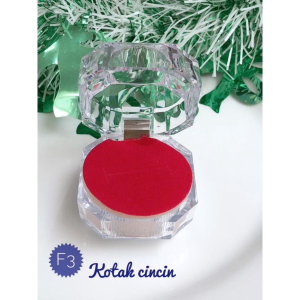 [Box Perhiasan] Box cincin mewah / Box cincin transparan mengkilat 080721