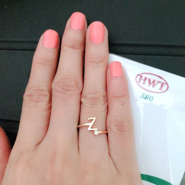 Cincin huruf emas hwt kadar 375