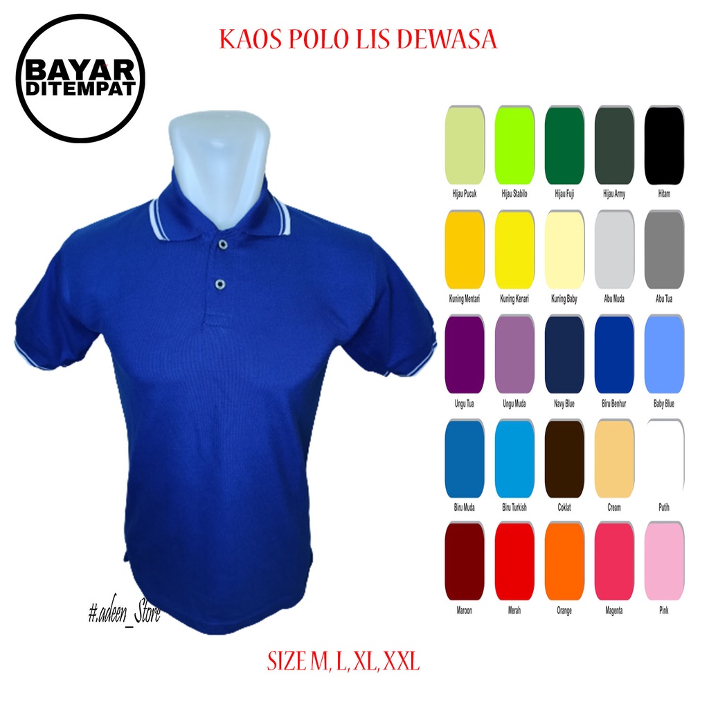 Kaos Kerah Polo Shirt Pria / Kaos Kerah Dewasa / Kaos Kerah Lis Pink Fanta / Polo Tshirt