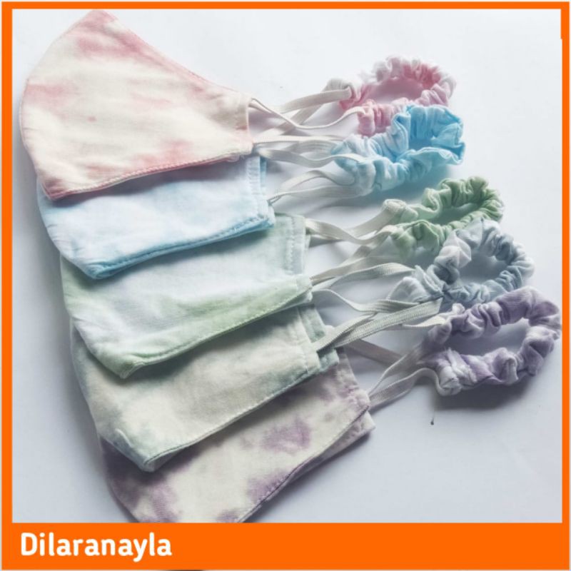 Tie dye Masker Hijab / Masker Headloop / Masker hijab
