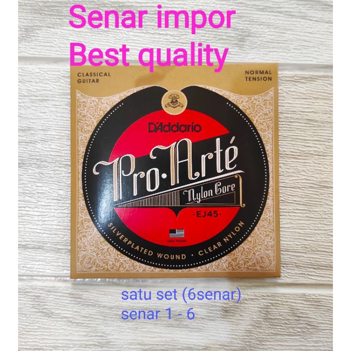 Senar gitar D'Addario nilon pro arte ej45. 1 set(6pcs)