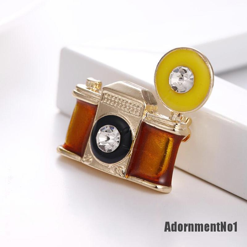 (Adornmentno1) Bros Pin Bentuk Kamera Mini Gaya Vintage Untuk Wanita