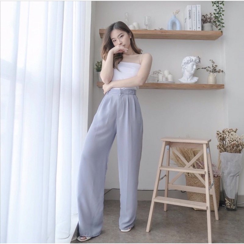 DALLAS LOOSE PANTS KOREA - CELANA PANJANG WANITA KARGO - CELANA CULLOTES  WARNA PASTEL - FLOWY PANTS - CELANA KERJA WANITA - CELANA BAHAN - FORMAL PANTS - HADIAH / KADO ULTAH CEWEK