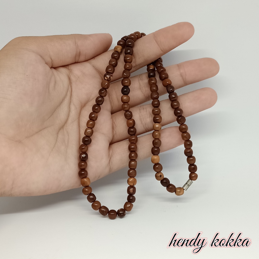 kalung kokka kaokah kaukah bulat polos coklat