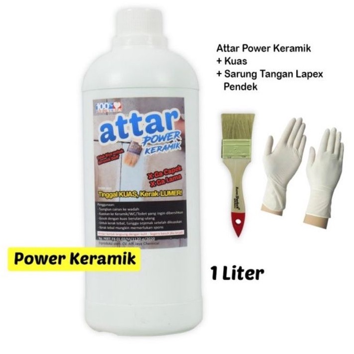 Paket ATTAR Power KERAMIK WC / Toilet 1 Liter + Sarung Tangan Pendek