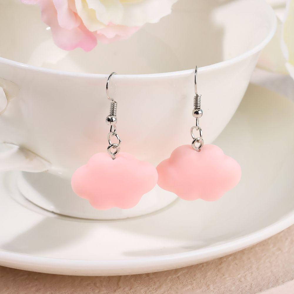 Lily Anting Awan Lucu Hadiah Simulasi Drop Earrings Drop Menjuntai Kartun