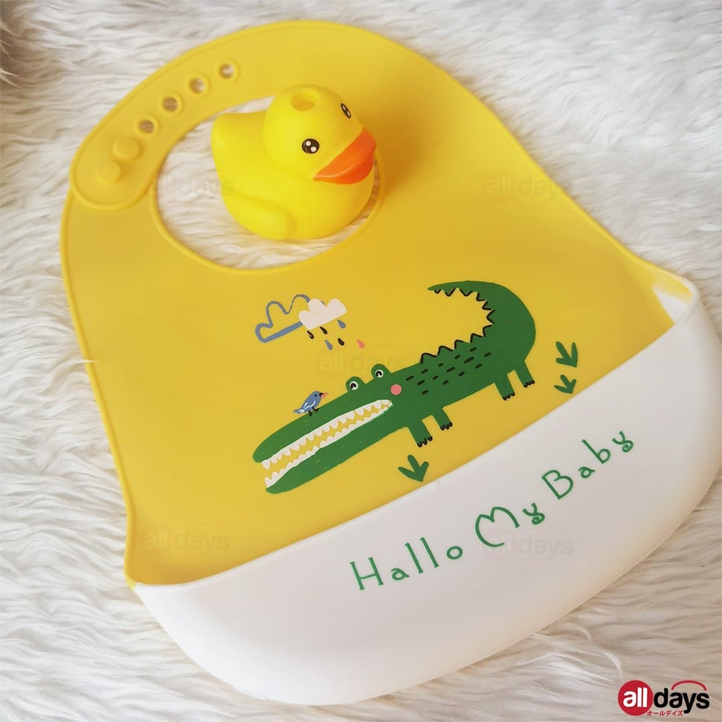 Alldays ~ Children Silicone Bib / Celemek Bayi Tahan Air Lembut, Aman, dan Nyaman