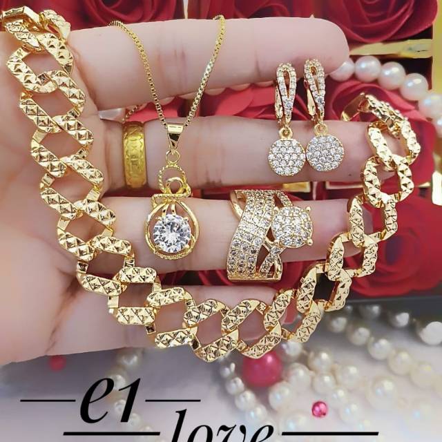 Xuping set perhiasan lapis emas 24k 1902