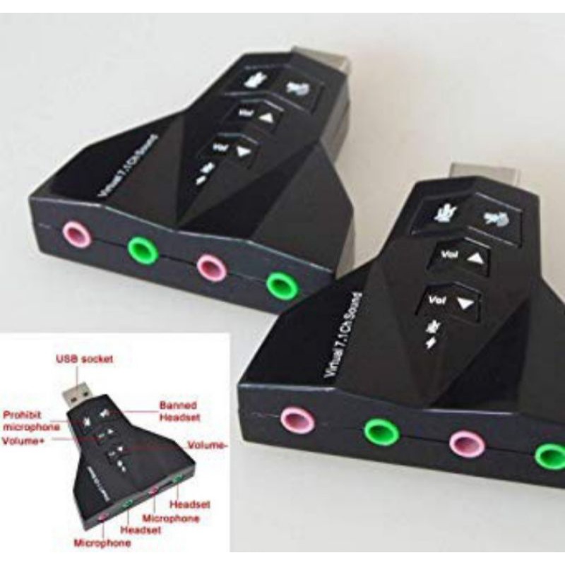 usb sound card 7.1 double - virtual soundcard 7.1 channel