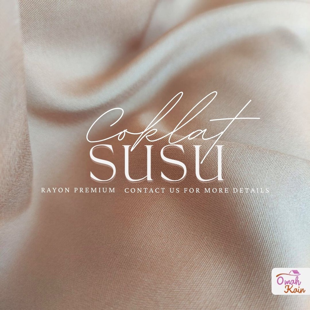 KAIN RAYON POLOS PREMIUM (TIDAK BERBULU, TIDAK NERAWANG,JATUH,ADEM DAN MEWAH)#omah kain-Coklat Susu