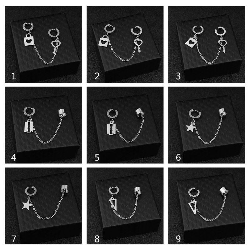 Siy Anting Tusuk Gantung Rantai Silver Gaya Vintage Korea Untuk Wanita