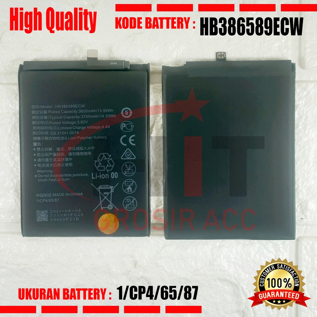 Baterai Battery HB386589ECW For Honor 8X / 8 View / P10+ P10