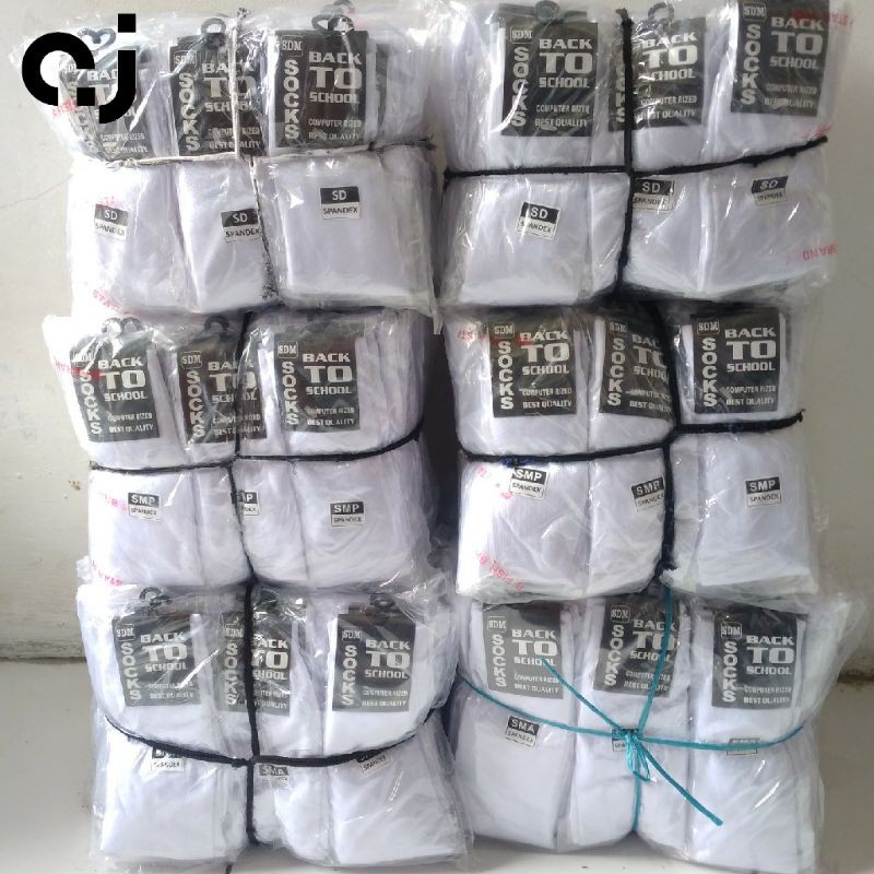TOKO KL | 12 pasang kaos kaki anak sekolah SD SMP SMA panjang putih polos