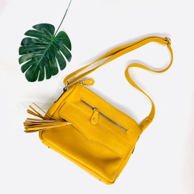 TAS KULIT GARUT TAS WANITA PAPIRUT KUNING