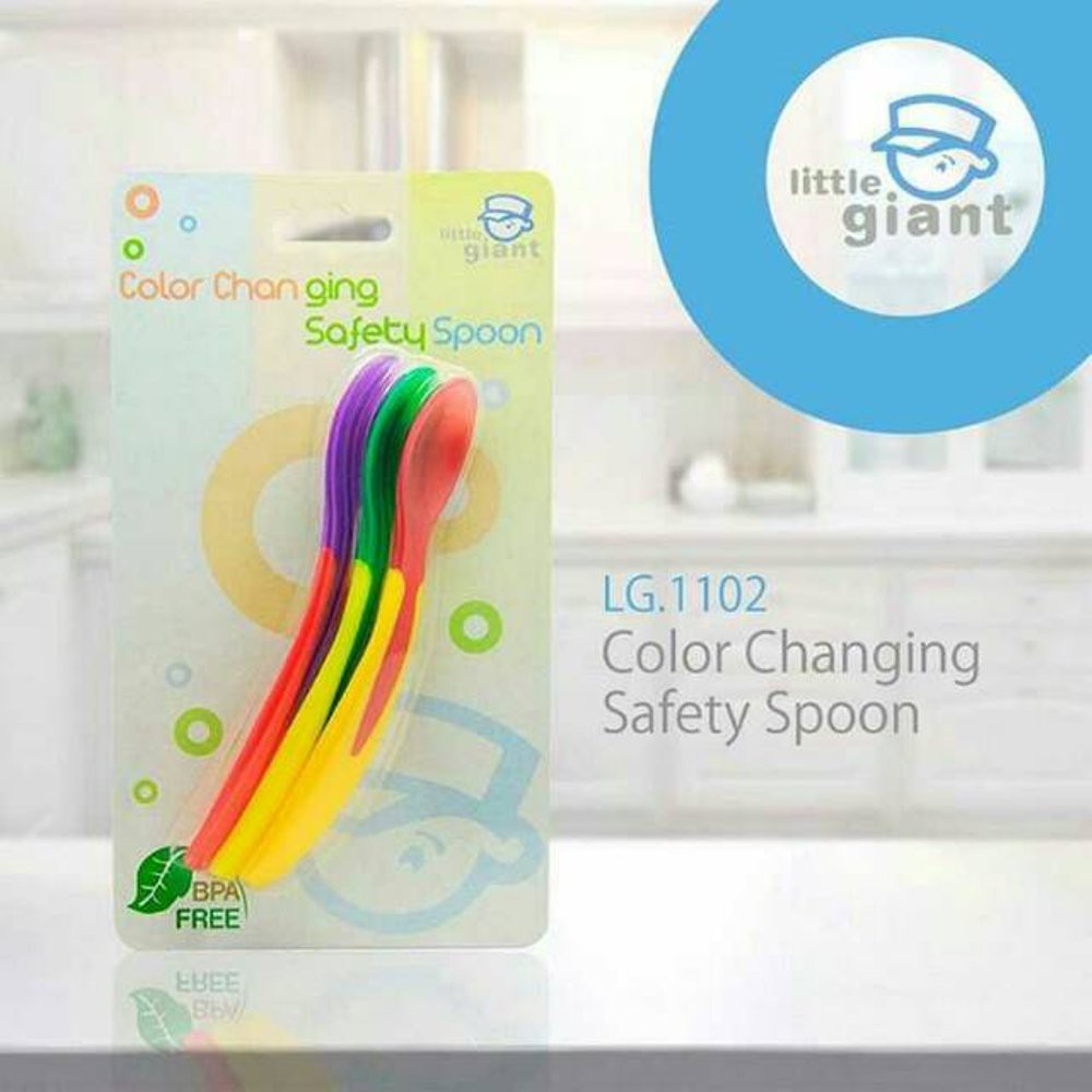 Little Giant Color Changing Safety Spoon Sendok Sensor Bayi isi 3 LG1102