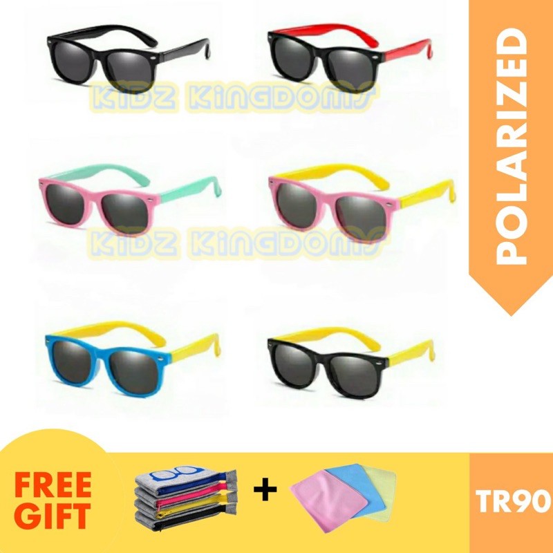 Kacamata Hitam Polarized Anak anak Silikon Premium TR90 - Kacamata Hitam Karet Anak anak