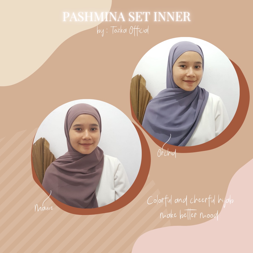 [Tozka] Pashmina set inner I Pashmina instan I hijab set ciput