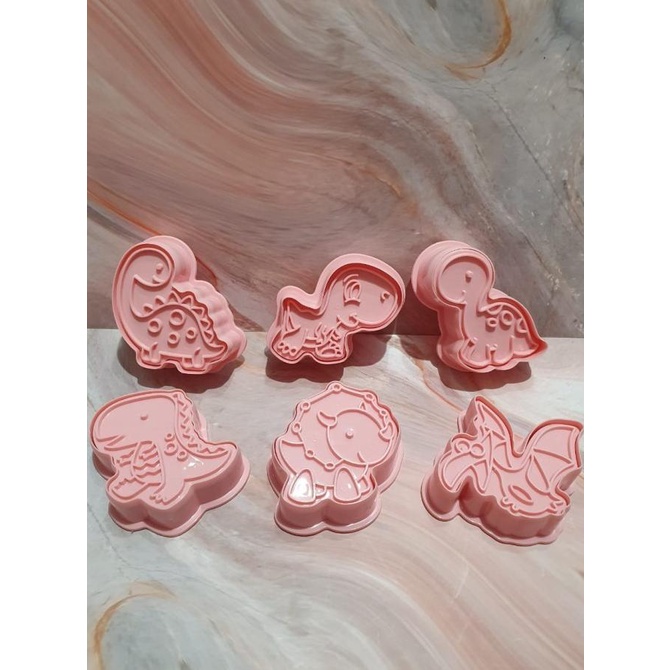 

Cetakan Cookies Set 6pcs Dino / Cetakan Kue Kering Motif Dinosaurus