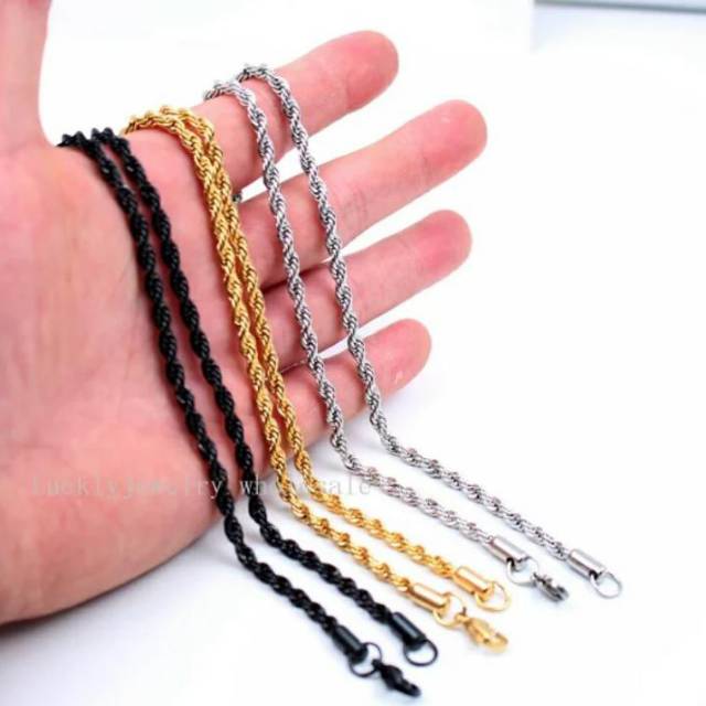 Kalung pria lapis mas / kalung tambang/