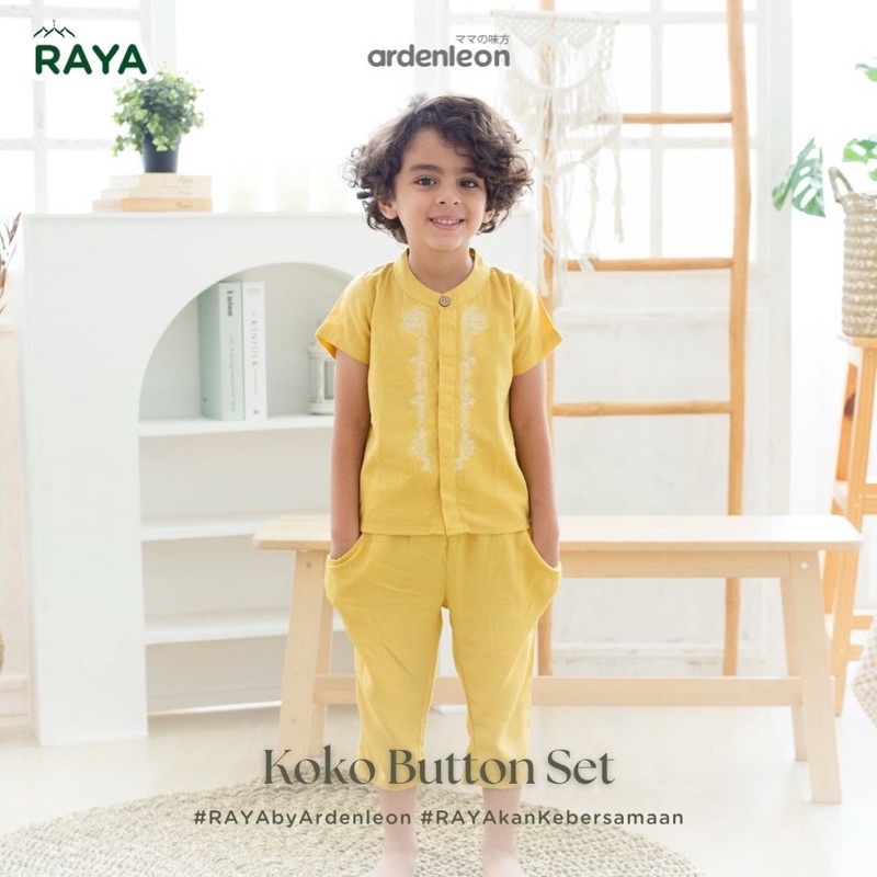 ArdenLeon BOYS BUTTON KOKO SET BORDIR Raya Collection / Arden Leon Baju Koko Anak Laki