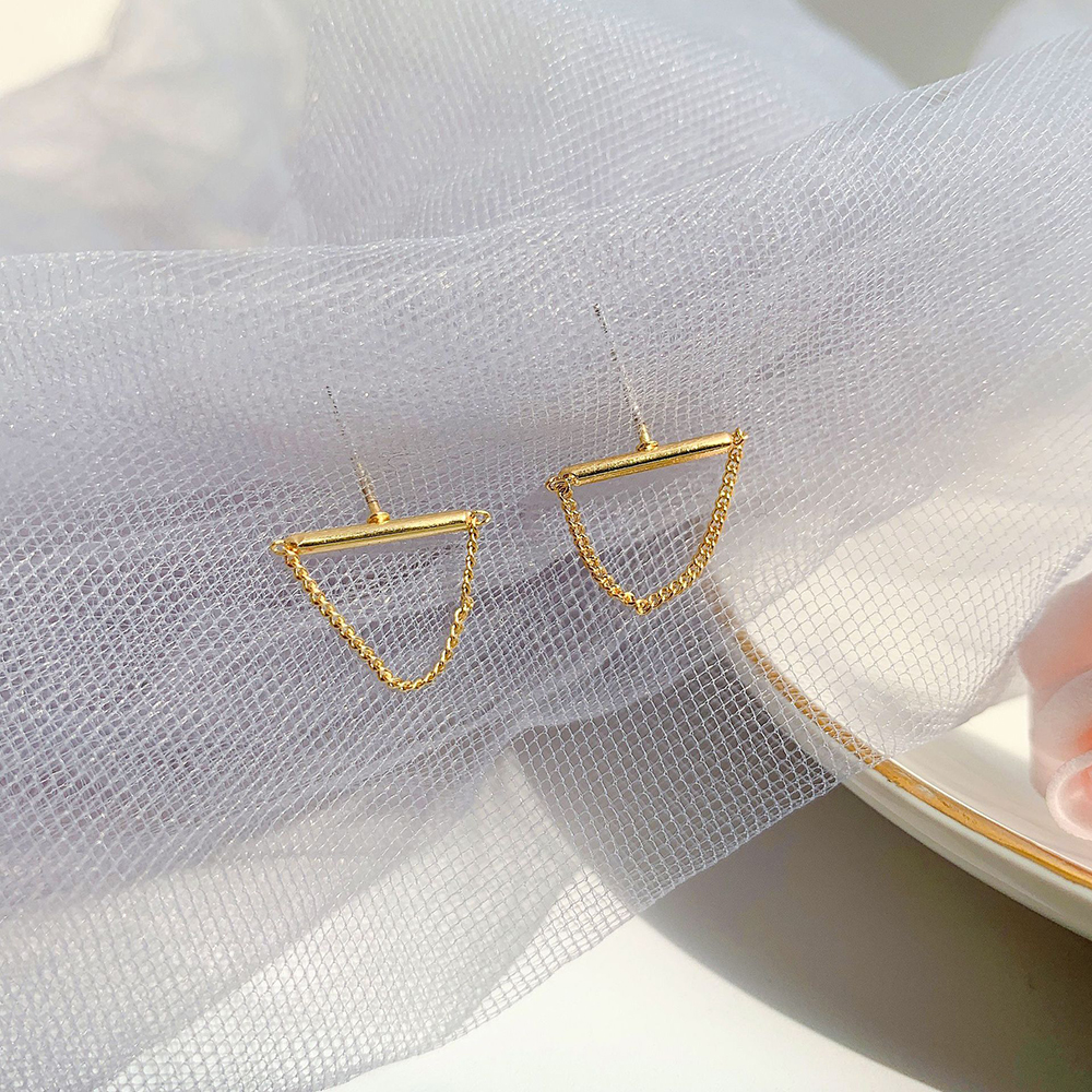 xijing1 925 Jarum Perak, Anting Rantai Rumbai Temperamen Sederhana-8