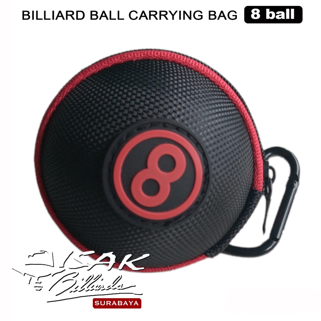 Billiard Ball Bag - 8-Ball Tas Bola Biliar Carabiner Storage Pool Cue