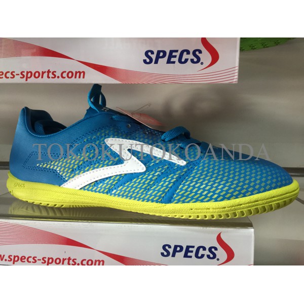 Sepatu futsal specs original apache in arctic blue/solar slime